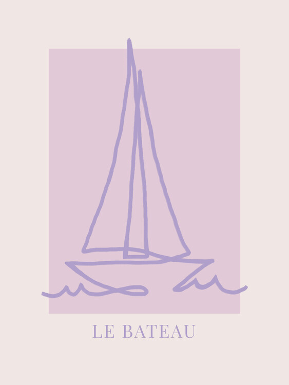 Rose Caroline Grantz Plakát, Obraz - Le Bateau Purple, Rose Caroline Grantz, 30 × 40 cm