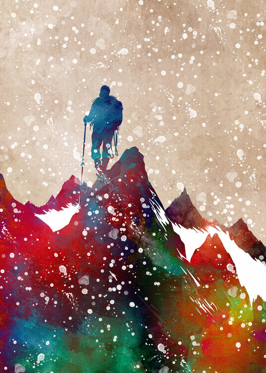 Justyna Jaszke Plakát, Obraz - Mountaineer sport art 2, Justyna Jaszke, 30 × 40 cm