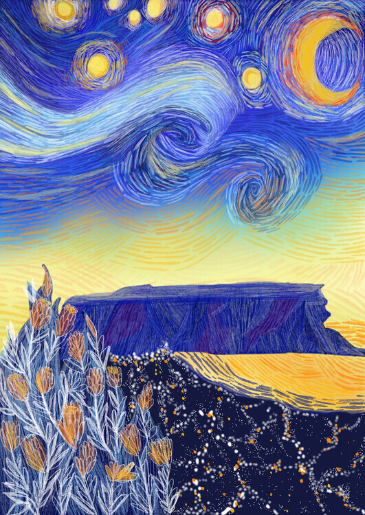 Jukyong Park Plakát, Obraz - A starry cape town, Jukyong Park, 30 × 40 cm