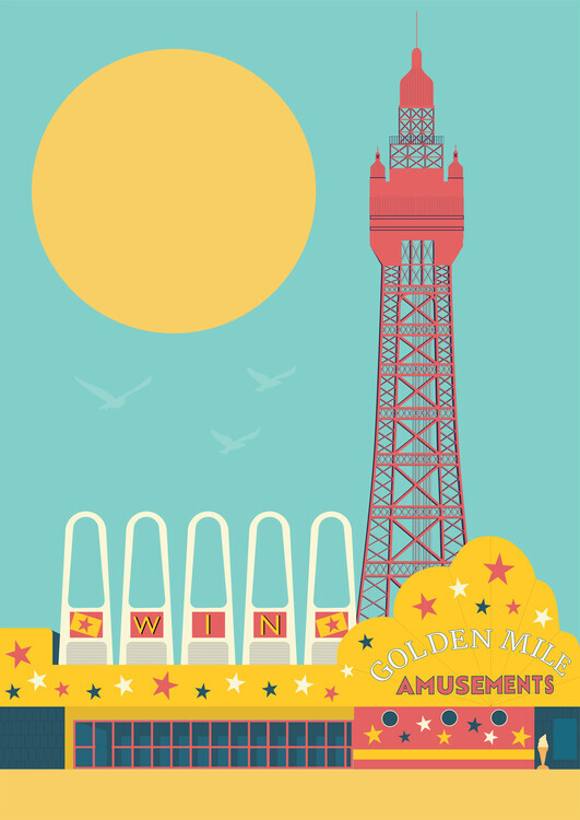 Gail Myerscough Plakát, Obraz - Blackpool, Gail Myerscough, 30 × 40 cm