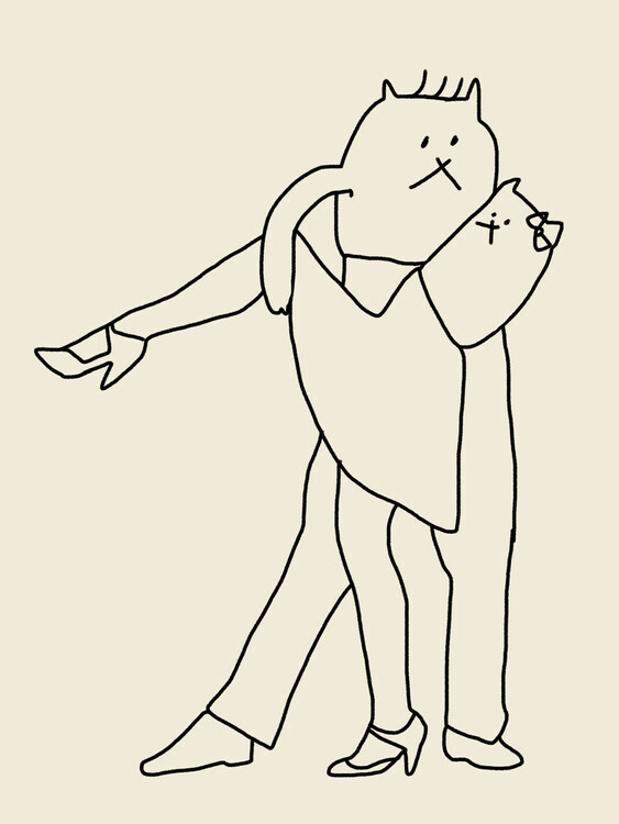 Little Dean Plakát, Obraz - Dancing Cats 3, Little Dean, 30 × 40 cm