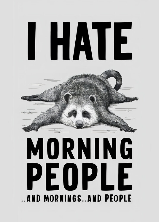 Andreas Magnusson Plakát, Obraz - I Hate Morning People, Andreas Magnusson, 30 × 40 cm