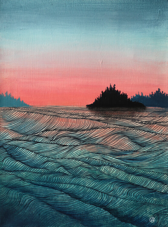Ania Witwitzka Plakát, Obraz - Pink sea, Ania Witwitzka, 30 × 40 cm