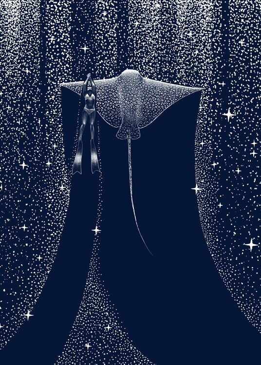 Aliriza Cakir Plakát, Obraz - Star Collector and Diver, Aliriza Cakir, 30 × 40 cm