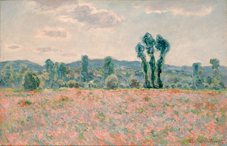 Claude Monet Plakát, Obraz - Poppy Field, Claude Monet, 40 × 26.7 cm
