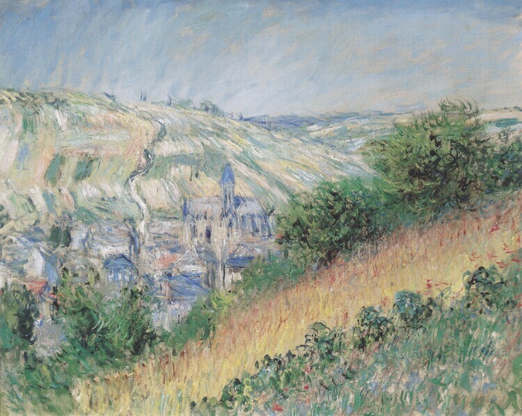 Claude Monet Plakát, Obraz - View of Vétheuil (1881), Claude Monet, 40 × 30 cm