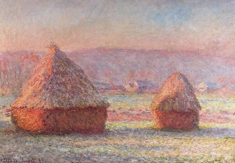 Claude Monet Plakát, Obraz - White Frost (1889), Claude Monet, 40 × 26.7 cm