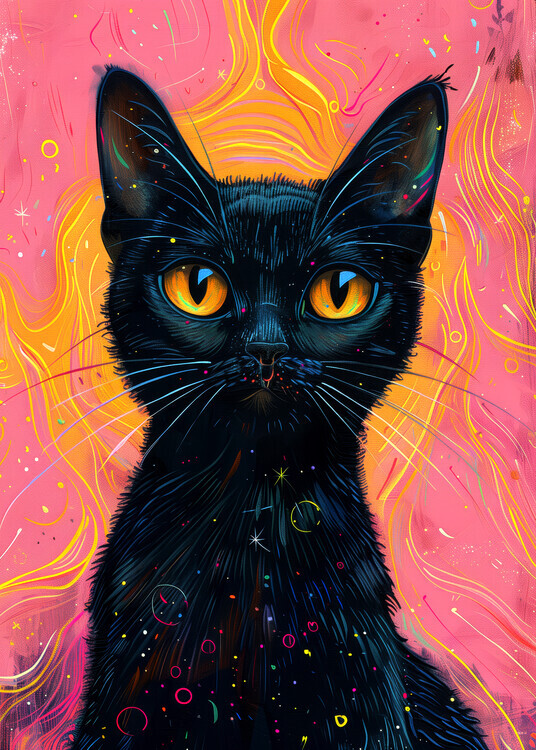 Justyna Jaszke Plakát, Obraz - Candy Cat the Star IV, Justyna Jaszke, 30 × 40 cm