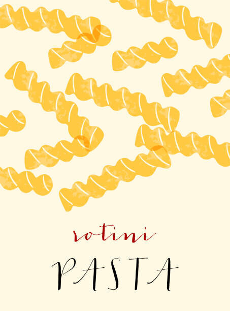 Alina Beketova Plakát, Obraz - Rotini Italian pasta. Rotini poster illustration., Alina Beketova, 30 × 40 cm