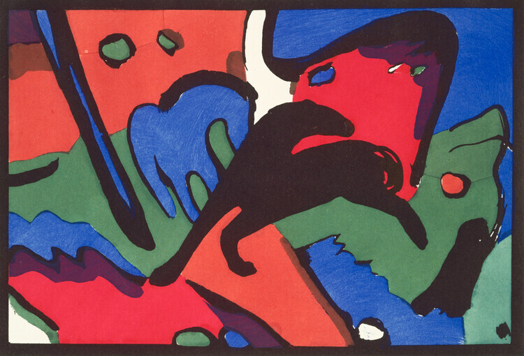 Wassily Kandinsky Plakát, Obraz - The Blue Rider with Franz Marc, Wassily Kandinsky, 40 × 26.7 cm