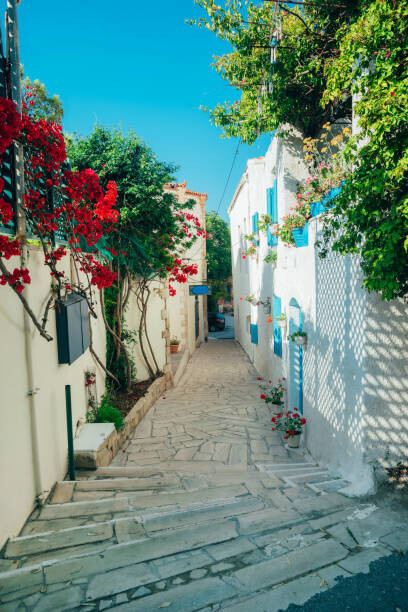 Greola84 Plakát, Obraz - Beautiful alley street in greece style, Greola84, 26.7 × 40 cm