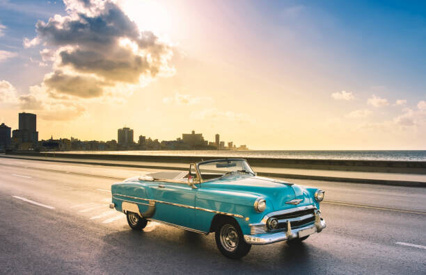 MaboHH Plakát, Obraz - American blue 1953 convertible convertible vintage, MaboHH, 40 × 26.7 cm