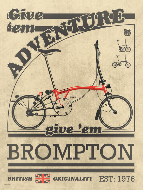 Wyatt 9 Plakát, Obraz - Brompton Bicycle Vintage, Wyatt 9, 30 × 40 cm