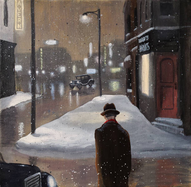 Dave Rheaume Artist Plakát, Obraz - Retro Street Scene, Dave Rheaume Artist, 40 × 40 cm