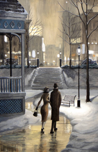 Dave Rheaume Artist Plakát, Obraz - Shortcut Through the Park, Dave Rheaume Artist, 26.7 × 40 cm