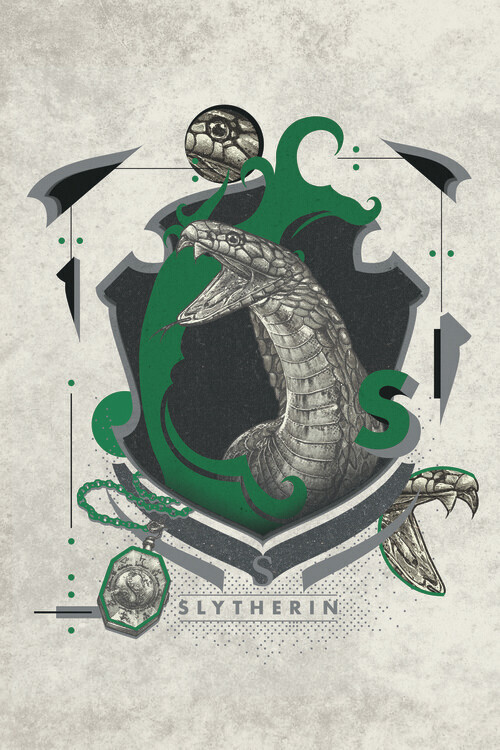 Europosters Plakát, Obraz - Harry Potter - Slytherin Crest, 26.7 × 40 cm