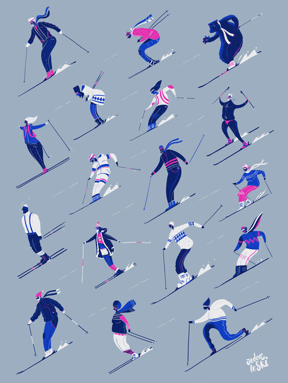 Mark Harrison Plakát, Obraz - Adore Le Ski, Mark Harrison, 30 × 40 cm