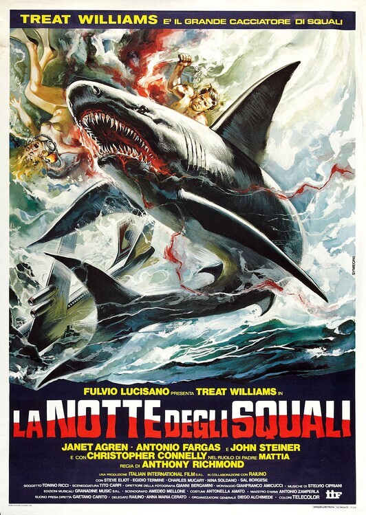 Europosters Plakát, Obraz - Night Of Sharks, 30 × 40 cm