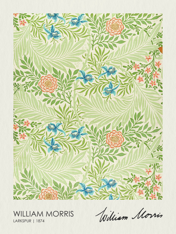 William Morris Plakát, Obraz - Larkspur (1874), William Morris, 30 × 40 cm