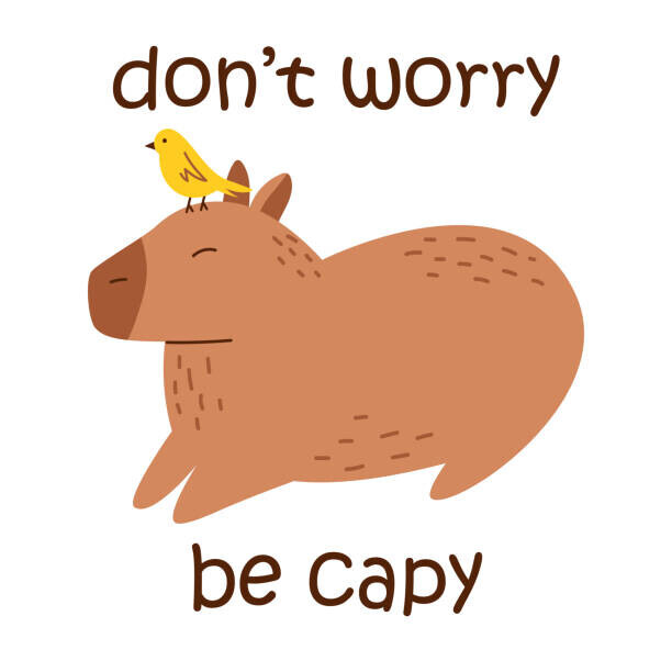 Ulyana Moskalchuk Plakát, Obraz - Vector funny capybara with text dont, Ulyana Moskalchuk, 40 × 40 cm