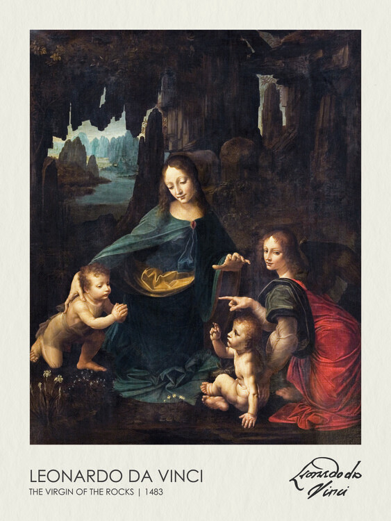 Leonardo da Vinci Plakát, Obraz - The Virgin of the Rocks (1483), Leonardo da Vinci, 30 × 40 cm