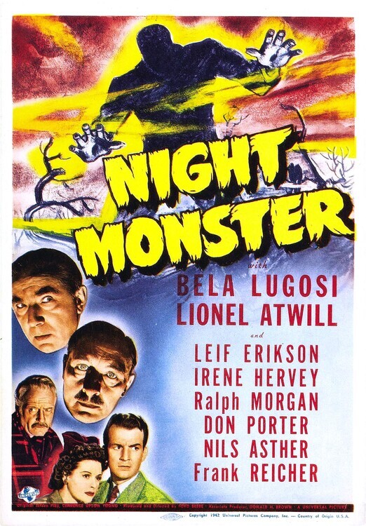 Europosters Plakát, Obraz - Night Monster 1942, 26.7 × 40 cm