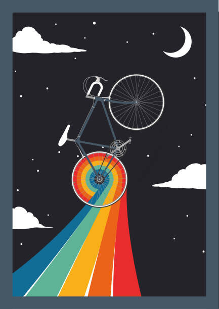 martinwimmer Plakát, Obraz - cycling to the moon, martinwimmer, 30 × 40 cm