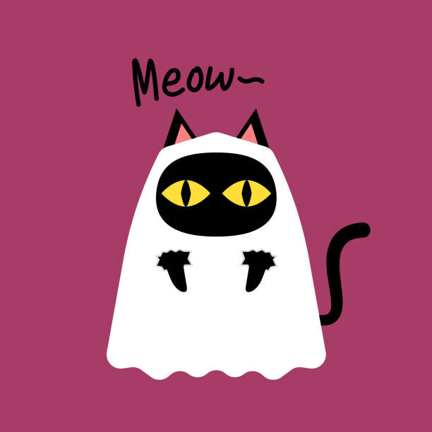 Judyjump Plakát, Obraz - Cute black cat and Pumpkin head, Judyjump, 40 × 40 cm