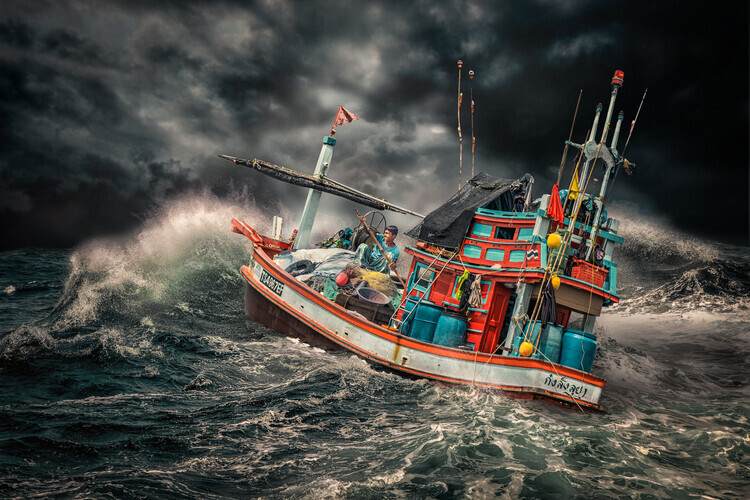 Marcel Egger Plakát, Obraz - Thai Fishing boat, Marcel Egger, 40 × 26.7 cm