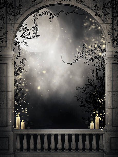 FairytaleDesign Plakát, Obraz - Fantasy balcony with candles, FairytaleDesign, 30 × 40 cm