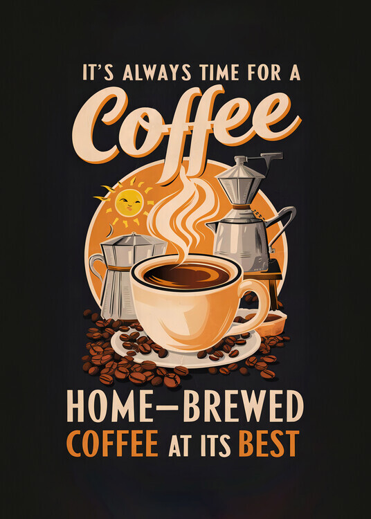 Andreas Magnusson Plakát, Obraz - It Is Always Time for a Coffee, Andreas Magnusson, 30 × 40 cm