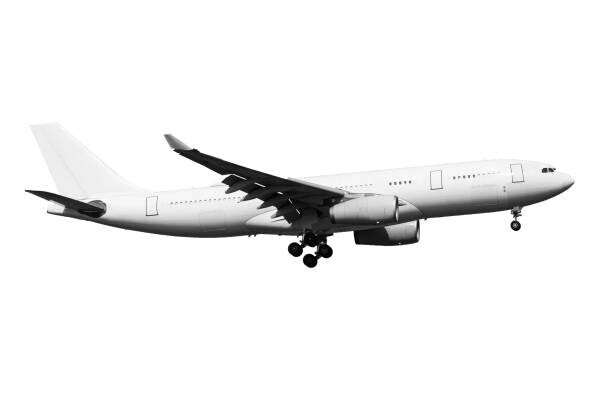 fhm Plakát, Obraz - White passenger aircraft cut out, fhm, 40 × 26.7 cm