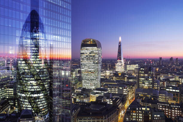 shomos uddin Plakát, Obraz - Composite of London city skyline at, shomos uddin, 40 × 26.7 cm