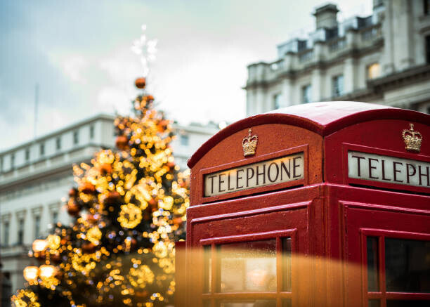 Tim Grist Photography Plakát, Obraz - An Illuminated Christmas Tree and Red, Tim Grist Photography, 40 × 30 cm