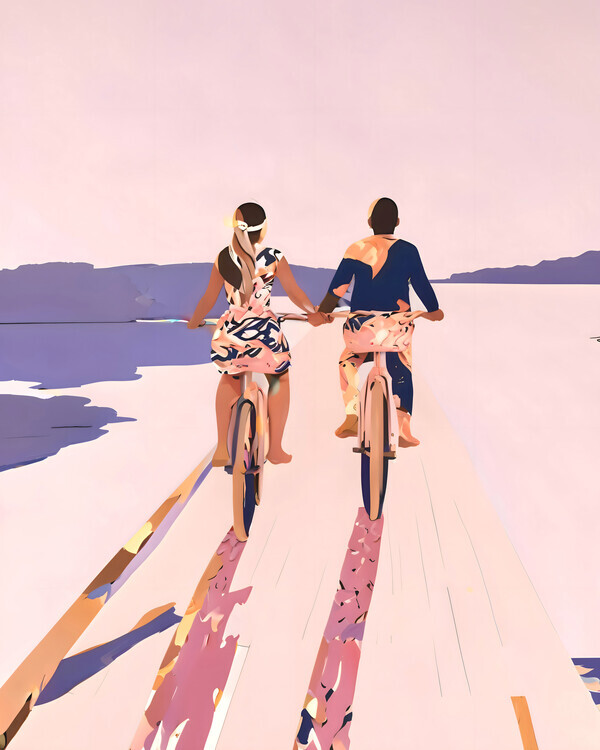 Uma Gokhale Plakát, Obraz - Cycling Joy Series 01, Uma Gokhale, 30 × 40 cm