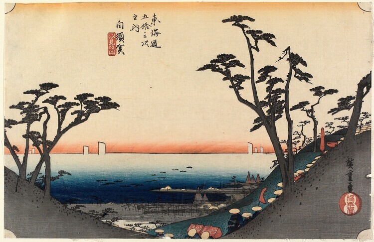 Utagawa Hiroshige Plakát, Obraz - Shirasuga, Utagawa Hiroshige, 40 × 26.7 cm