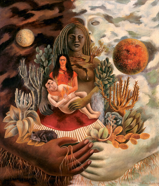 Frida Kahlo Plakát, Obraz - The Love Embrace of the Universe, the Earth (Mexico), Myself, Diego and Señor Xólotl, 1949, Frida Kahlo, 34.1 × 40 cm