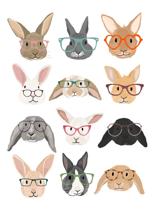 Hanna Melin Plakát, Obraz - H Rabbits 2, Hanna Melin, 30 × 40 cm