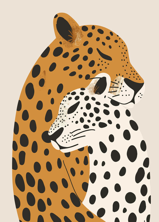 Andreas Magnusson Plakát, Obraz - Leopard Mom, Andreas Magnusson, 30 × 40 cm