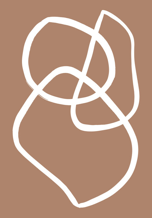 Pictufy Studio Plakát, Obraz - Abstract Lines Mocha, Pictufy Studio, 26.7 × 40 cm