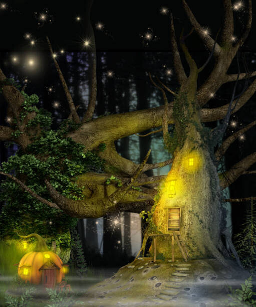 ratpack223 Plakát, Obraz - Enchanting Fantasy Tree House, ratpack223, 33.4 × 40 cm