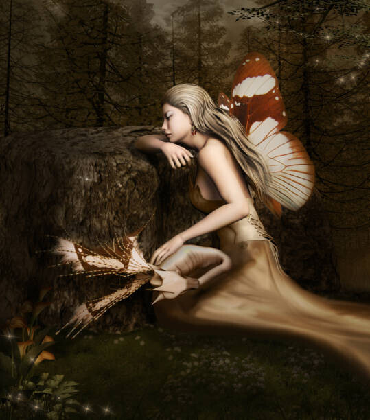 Ellerslie77 Plakát, Obraz - Sleeping beauty in the middle of the forest, Ellerslie77, 35.2 × 40 cm