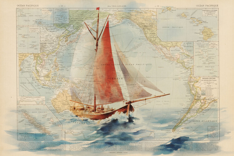 Thomas Chedeville Plakát, Obraz - Sailing, Thomas Chedeville, 40 × 26.7 cm