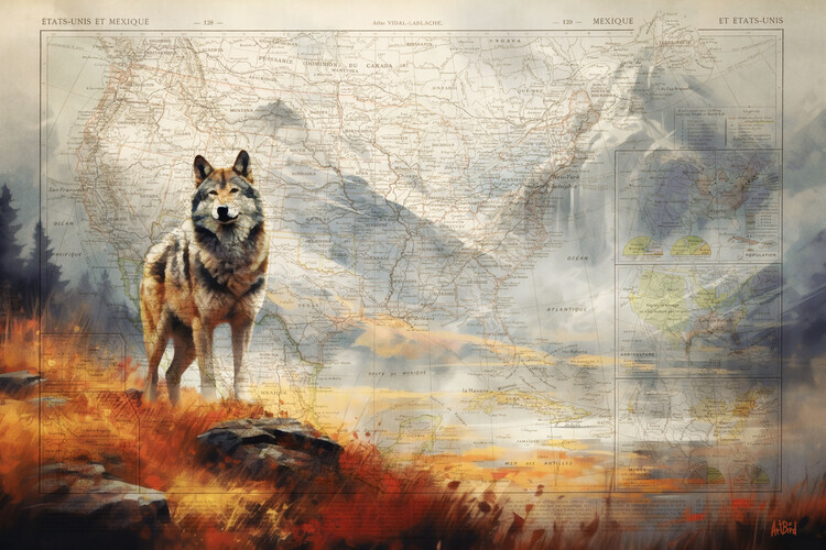 Thomas Chedeville Plakát, Obraz - Wolf Valley, Thomas Chedeville, 40 × 26.7 cm