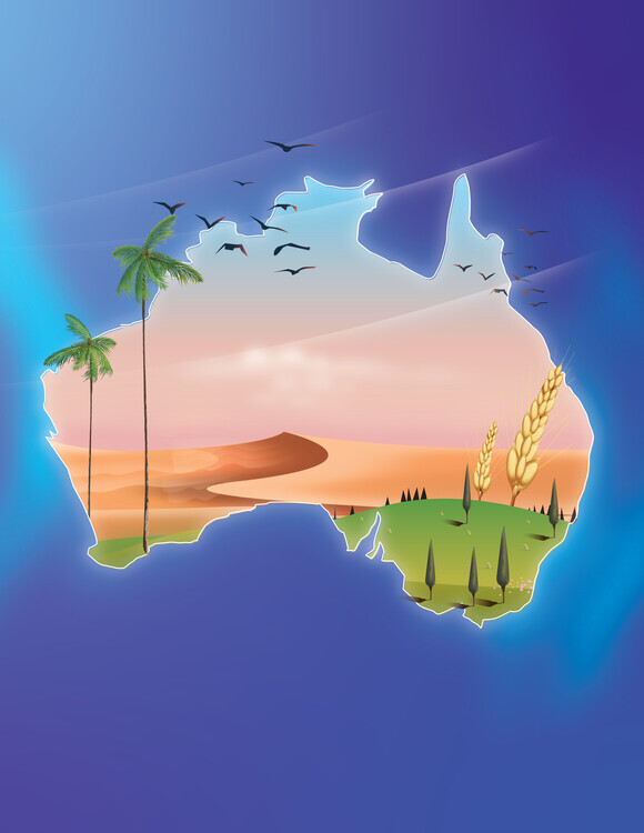 Nicholas Plakát, Obraz - Australia Map, Nicholas, 30 × 40 cm