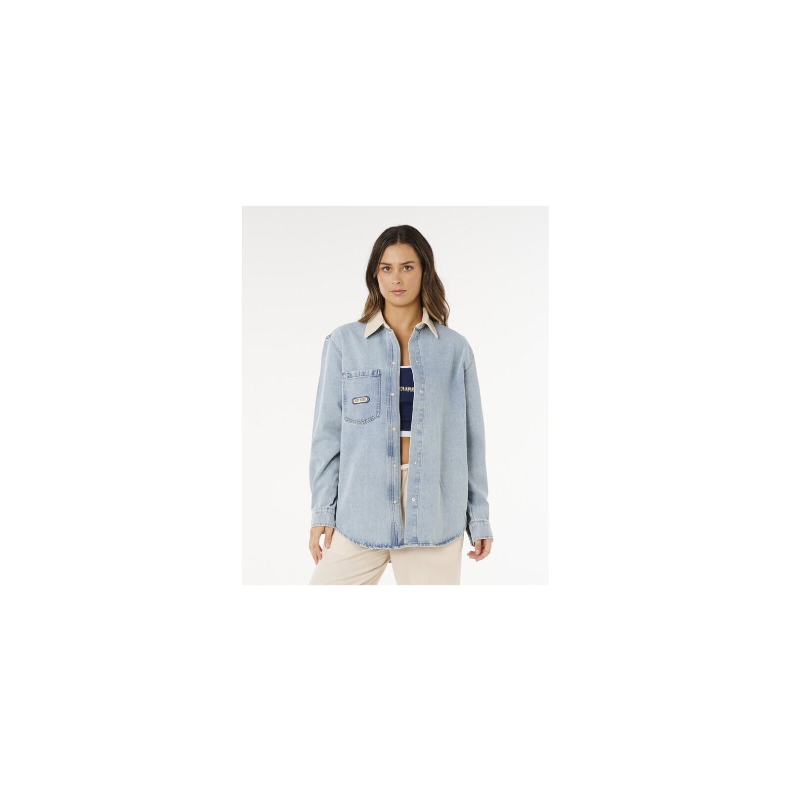 košile RIP CURL - Surf Side Relaxed Denim Shirt Washed Blue (9756)