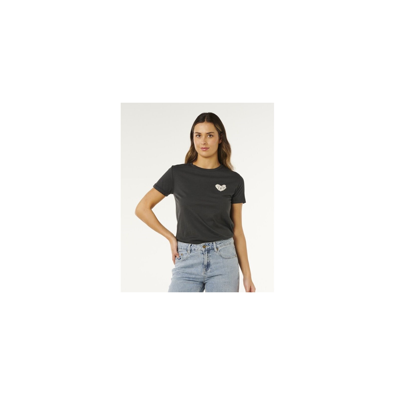 triko RIP CURL - RC Heart Logos Tee Washed Black (8264)