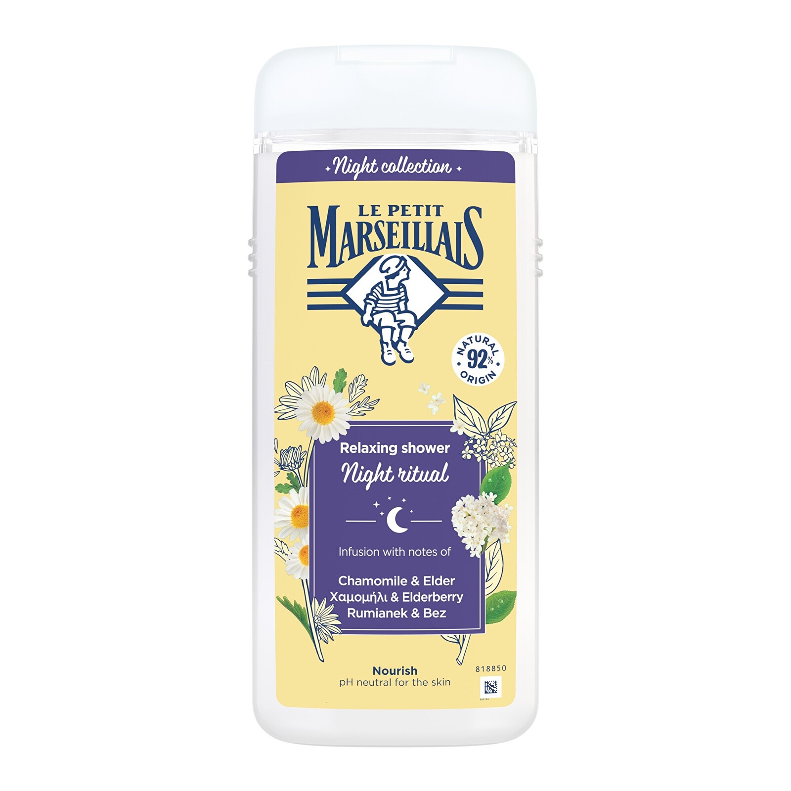 Le Petit Marseillais Sprchový gel Night Collection Chamomile & Elder 650 ml
