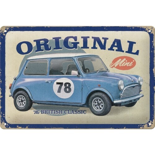 Postershop Plechová cedule Mini Cooper - The British Classic, 30 x 20 cm