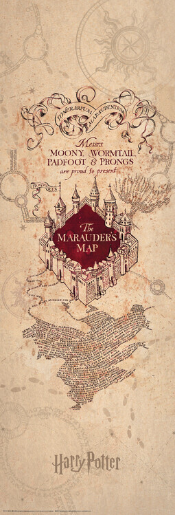 Europosters Plakát, Obraz - Harry Potter - The Marauder's Map, 53 × 158 cm